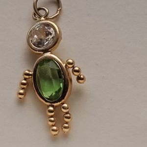 14kt  Boy  Peridot charm